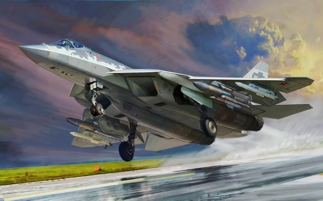 Zvezda Sukhoi SU-57, Fahrzeug, 1:48, Grau - Bild 1