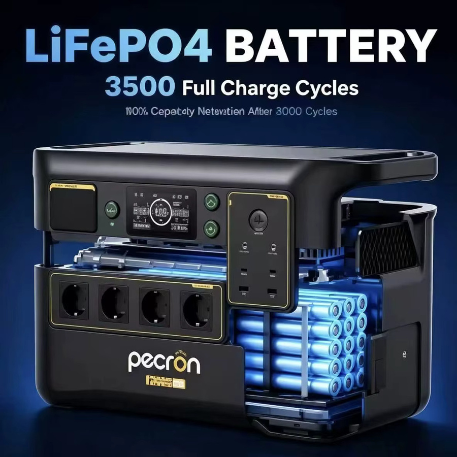 PECRON F3000LFP Tragbare Powerstation mit 3072 Wh Kapazität, 3600 W Leistung und langlebiger LiFePO4-Batterie inklusive 20 ms USV-Funktion - Bild 5