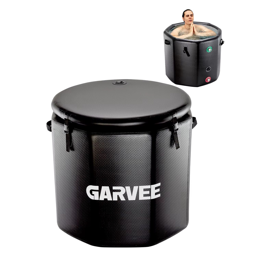 HiMISS Tragbare Eisbadewanne für Erwachsene in Schwarz mit Deckel für Kaltwassertherapie, 845 l Volumen - Bild 2