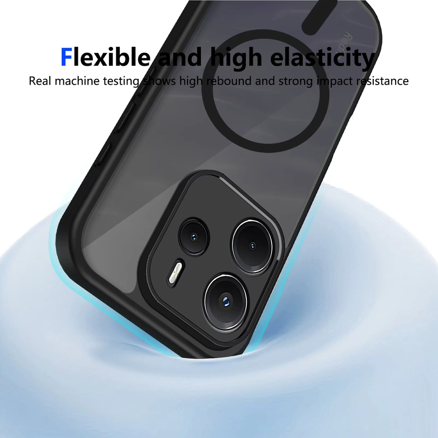 Magnetische Hartschale für Xiaomi Redmi Note 13 14 Pro Plus 5G, matte Handyhülle mit MagSafe Wireless Charge Unterstützung, Farbe: Schwarz - Bild 4