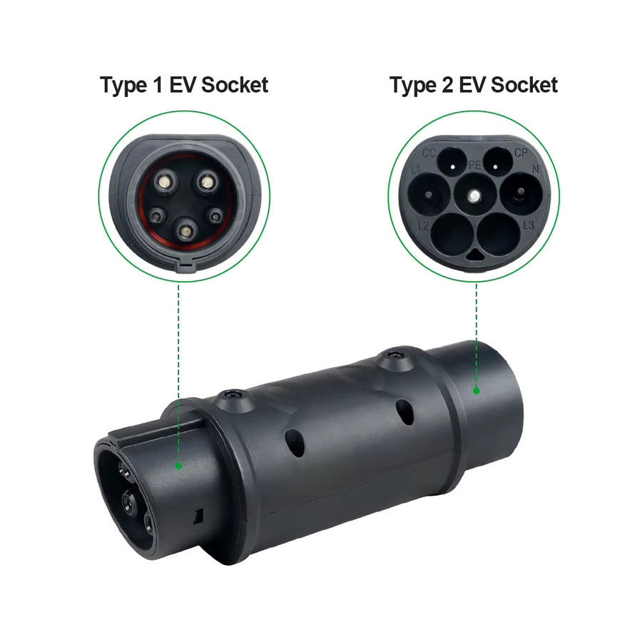 Isigma Typ2 zu Typ1 Ladeadapter 7,2kW 32A Elektrofahrzeug Konverter in Schwarz - Bild 2