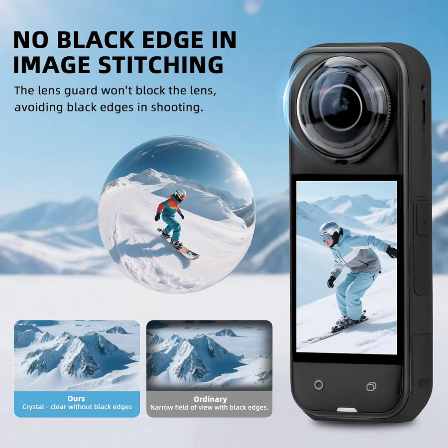 Insta360 X5 Premium Zubehör-Set mit Objektivschutz und 2er-Pack Displayschutzfolie in Schwarz - Bild 5