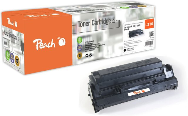 Peach L310 Toner Schwarz für Lexmark 4044, E 310, E 312 und E 312 L, ersetzt Lexmark No. 310, No. 312BK und 13T0101, wiederaufbereitet - Bild 1