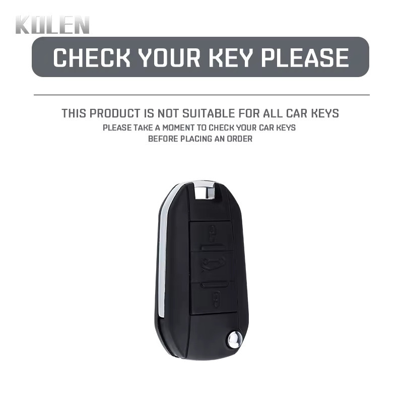 KOLEN TPU Auto Flip Key Case Cover Shell für Peugeot und Citroen in Schwarz - Bild 2