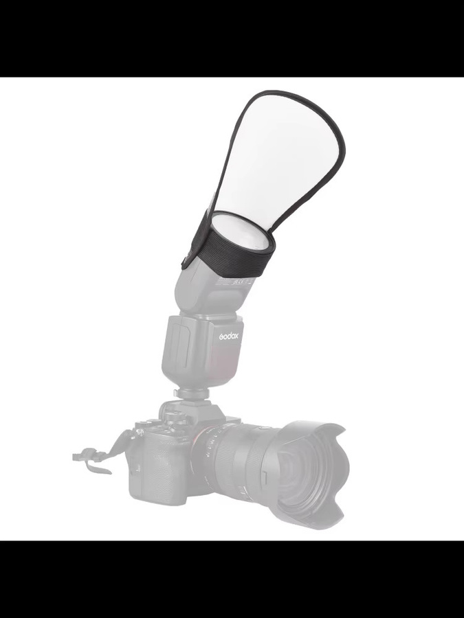 ESTINK Universal Kamera Blitzreflektor Speedlite Bounce Diffusorplatine mit silberner und weißer reflektierender Oberfläche - Bild 4