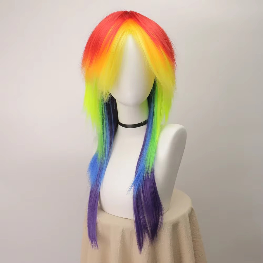 Whimsical W Cosplay Perücke Rainbow Dash, Mehrfarbig, Damen - Bild 2
