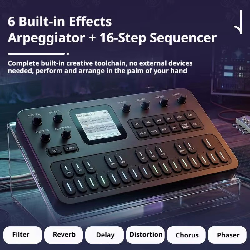 M-VAVE FM-1 Tragbares FM-Synthesizer-Effektpedal in Schwarz mit Bluetooth und eingebautem Lautsprecher - Bild 3