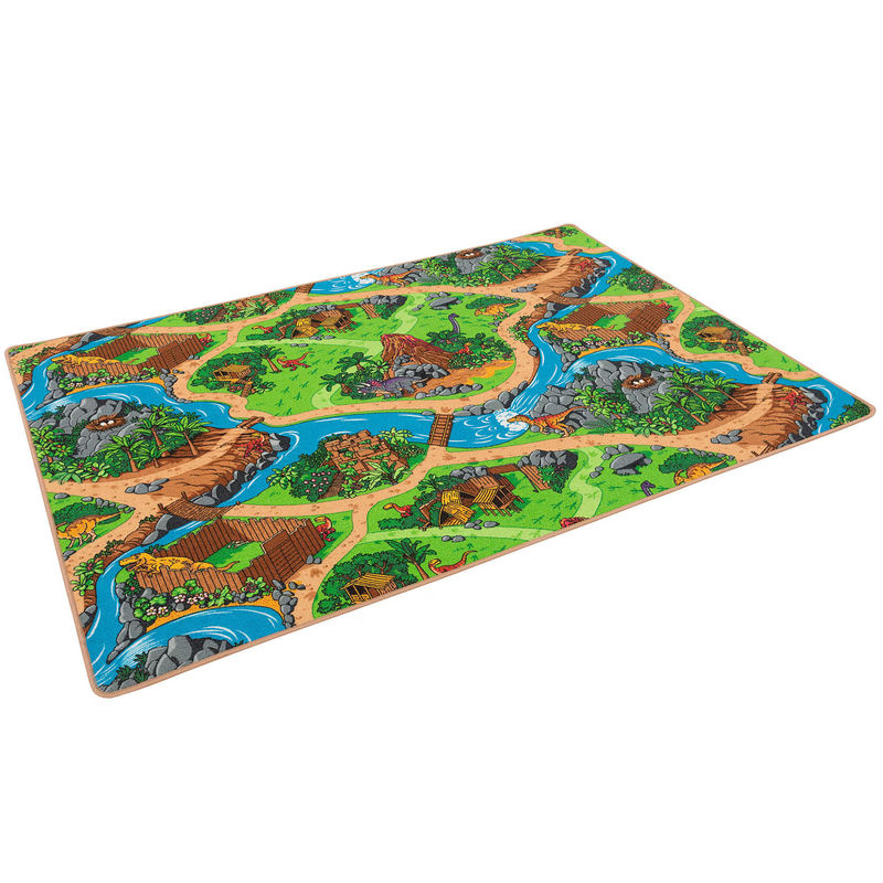 Snapstyle Kinder Spiel Teppich Dino Welt in Grün und Multicolour, handgetuftet aus Polypropylen - Bild 3