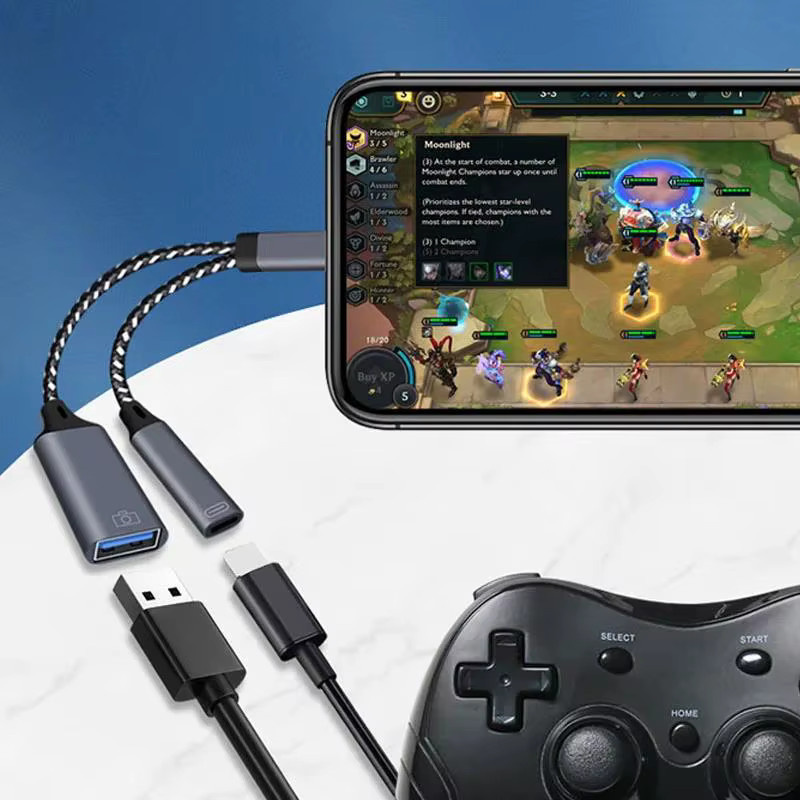 Zwei-in-eins OTG USB-Kabel mit PD-Ladeadapter Typ C auf USB-A für iPhone und Samsung - Bild 5