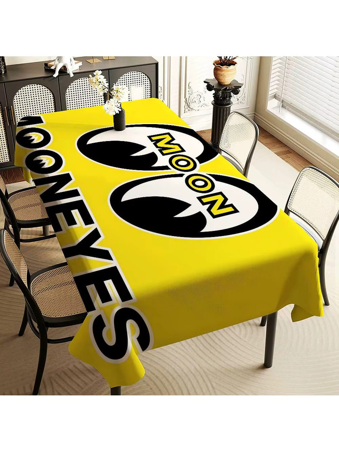 M-Mooneyes Rechteckige Tischdecke mit Grafikdesign in Gelb, waschbar - Bild 7