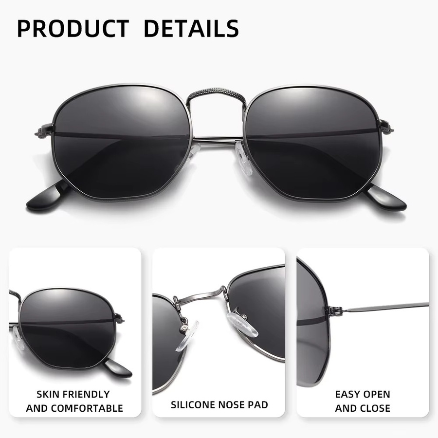Ninesun Sonnenbrille, rund, Vollrand, Metall, Unisex - Bild 3