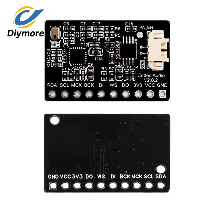 diymore Audio-Verstärkermodul ES8311+NS4150B mit externem oder integriertem Mikrofon in Schwarz für ESP32 C3 und ESP32 S3 Entwicklungsboards - Bild 4