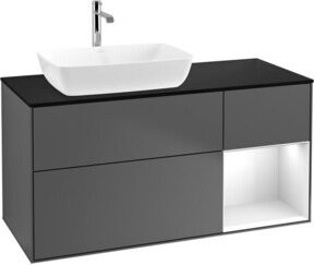 V&B Waschtischunterschrank Finion mit Wandbeleuchtung, Anthrazit lackiert, Breite: 120 cm, Tiefe: 50,1 cm, Höhe: 50,1 cm - Bild 1