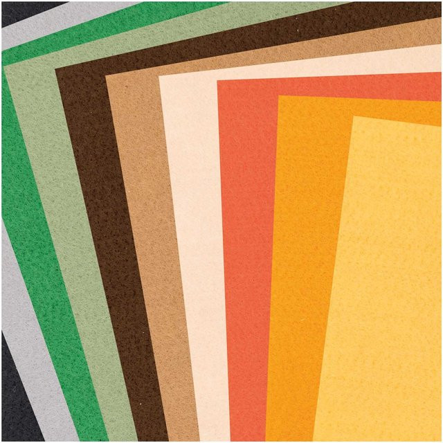 Rico Design Filz-Plattenset mit Tiermotiven in 10 Farben, Stärke: 1 mm, B x H: 20 x 30 cm - Bild 1