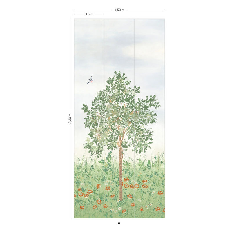 Isidore Leroy Mural Fresco Naturel Panel A Wandtapete mit botanischem und floralem Design in Multicolour, Breite: 50 cm, Höhe: 330 cm - Bild 3