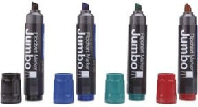 Magnetoplan Flipchart-Marker Jumbo Set mit 4 sortierten Farben (Schwarz, Blau, Rot, Grün) - Bild 1
