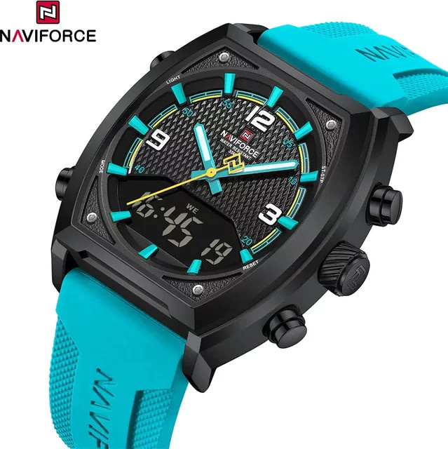NAVIFORCE Armbanduhr, Quarz, Analog-Digital, Schwarz, Silikon, Herren - Bild 1