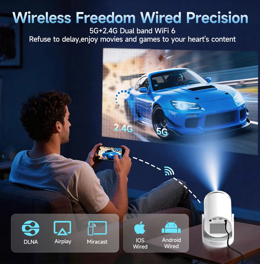 Magcubic HY320Pro Full HD Projektor mit Autofokus, Android 14 und 8K-Unterstützung, Weiß - Bild 6