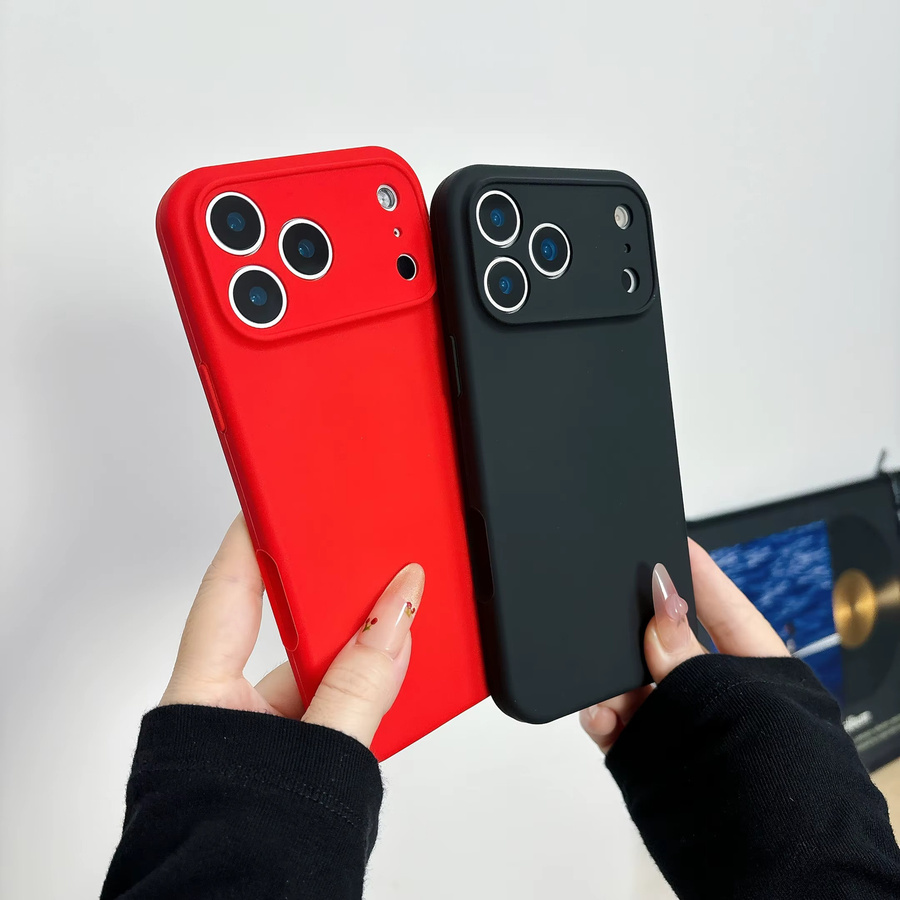 Magnetische Flüssigsilikon-Handyhülle für Apple iPhone 17 16 15 14 13 Pro Max Air mit MagSafe Kompatibilität als Soft Cover in Weiß oder Rot - Bild 2