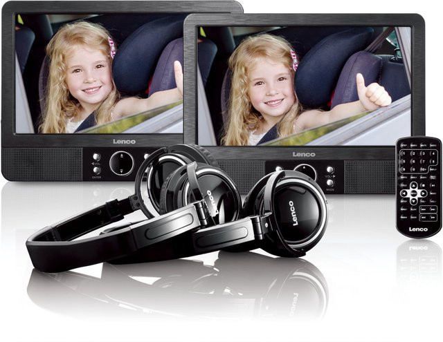Lenco MES-415 Tragbarer 9 Zoll DVD Player Set in Schwarz mit 2 Autohalterungen und 2 Kopfhörern - Bild 2