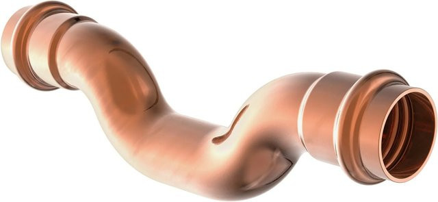 Kirchhoff CU-Überspringbogen mit 2 Muffen in Kupfer Blank 22 mm - Bild 1