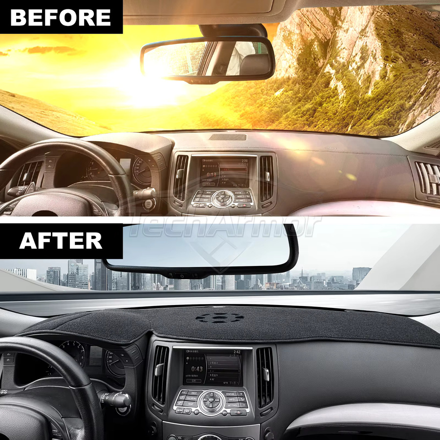Dashboard Abdeckung für Infiniti G25 G35 G37 (Baujahr 2007-2013) in Schwarz als UV-Schutz und Anti-Rutsch Matte für das Auto-Innenzubehör - Bild 4
