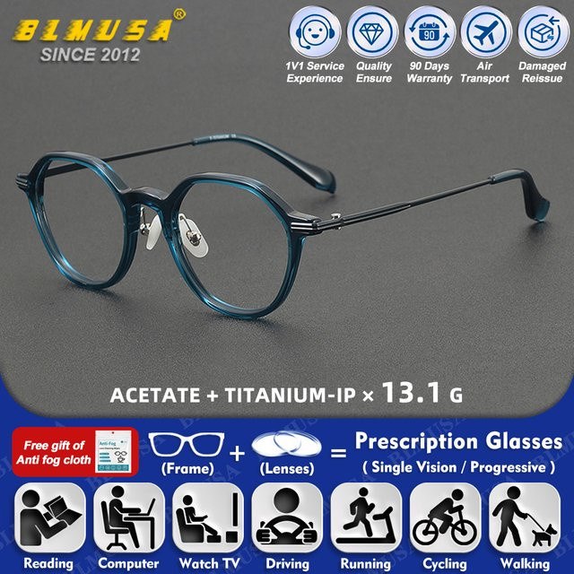 BLMUSA Lesebrille, Titan, Vollrand, Herren, Blaulichtfilter - Bild 1