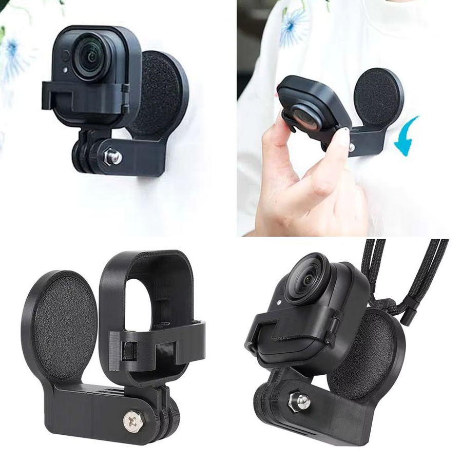 Schwarze magnetische Kamera-Halshalterung mit Schnellverschluss für GoPro 12 11 10, Action 4 und Insta360 X3 - Bild 5