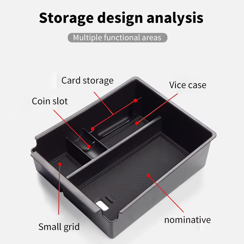 YaLumei Armlehnen-Organizer für Hyundai Tucson NX4 Hybrid N Line, Center Konsole Aufbewahrungsbox, Schwarz - Bild 4