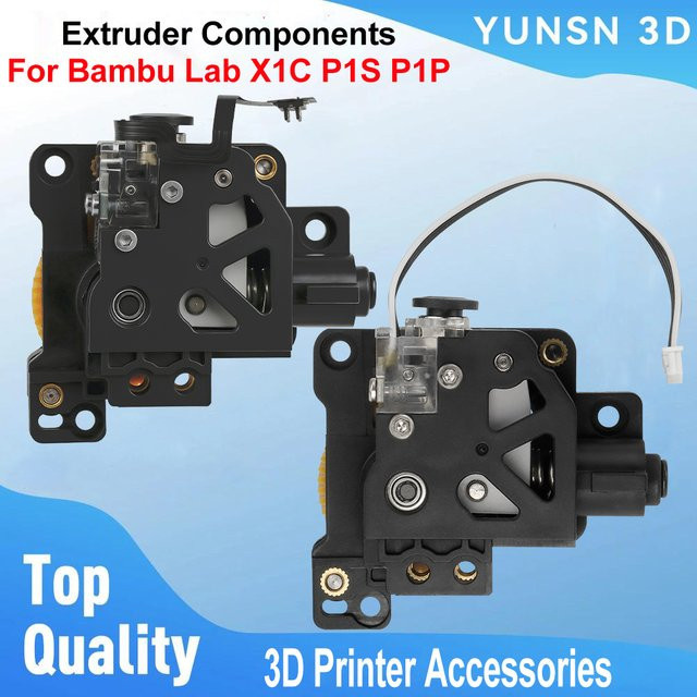 Bambu Lab Ersatzteil: Leistungsstarker Extruder mit gehärtetem Stahlgetriebe für X1C P1S P1P FDM 3D-Drucker, Schwarz - Bild 1