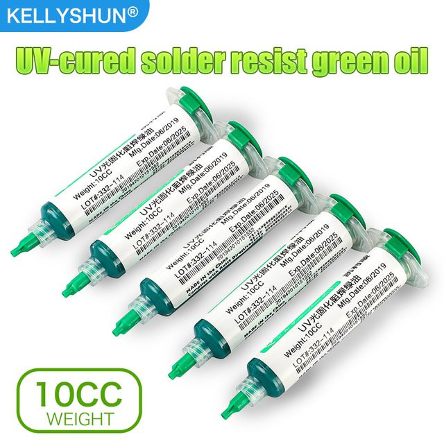 KELLYSHUN UV-härtende Lötmaskentinte in Grün für PCB BGA Leiterplatten, 10 ml - Bild 1