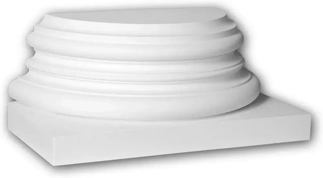 PROFHOME Halbsäulen Sockel Fassadenstuck aus Polyurethan, Farbe: Weiß, B/T/H: 37 x 18,4 x 16,4 cm - Bild 1