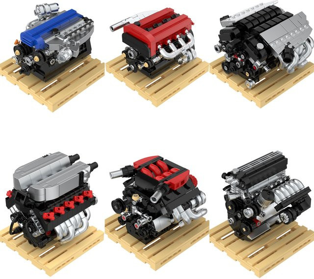 SOKUN 6-in-1 Mini-Motor-Bausteine Technisches Supercar Fahrzeugmotor-Modell - Bild 1