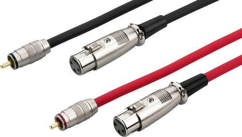 Monacor 0069060 Audio Verbindungskabel mit Cinch-Stecker und XLR-Buchse, 1,5 m, Rot/Schwarz - Bild 1