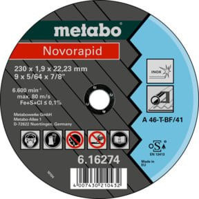 Metabo Novorapid Trennscheibe für Inox mit Durchmesser 180 mm - Bild 1