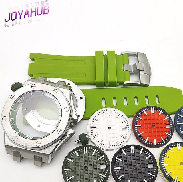 RBYENOU Uhrenzubehör, 42 mm, Edelstahl, Silikon, Unisex - Bild 1
