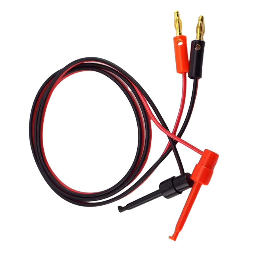 Adapter Set aus Gold für Multimeter: Bananenstecker 4mm auf Hakenklemmen, 1 Paar in Rot und Gold - Bild 2
