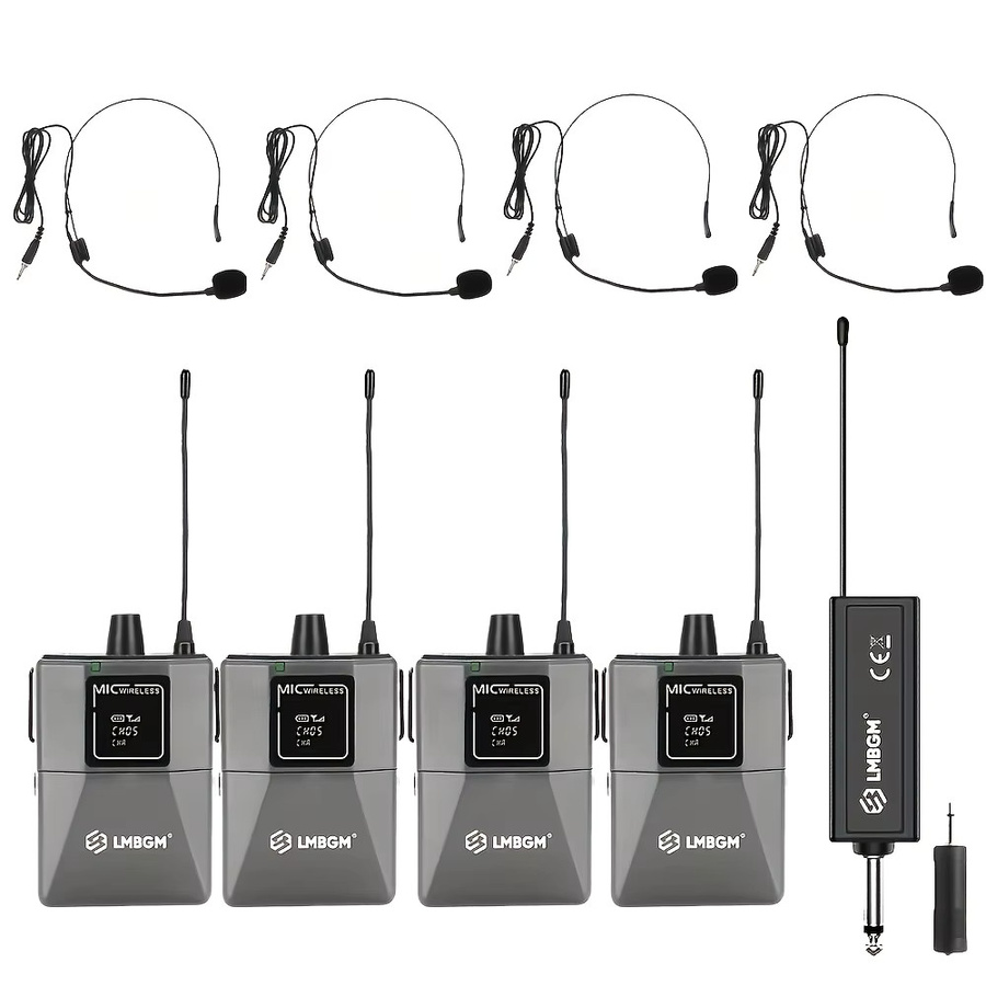 LMBGM W2 Kabelloses Headset-Mikrofon-Set in Schwarz mit USB-C-Ladeempfänger für Reden und Online-Unterricht - Bild 6