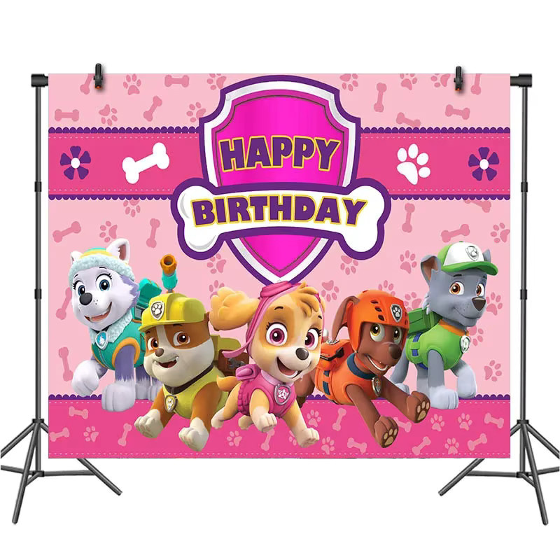 TAKARA TOMY Paw Patrol Partyzubehör-Set, Rosa, Tischgeschirr-Set, Hintergrundbanner, Geschenktüten, Hängedekorationen, Maske, Ballons - Bild 2