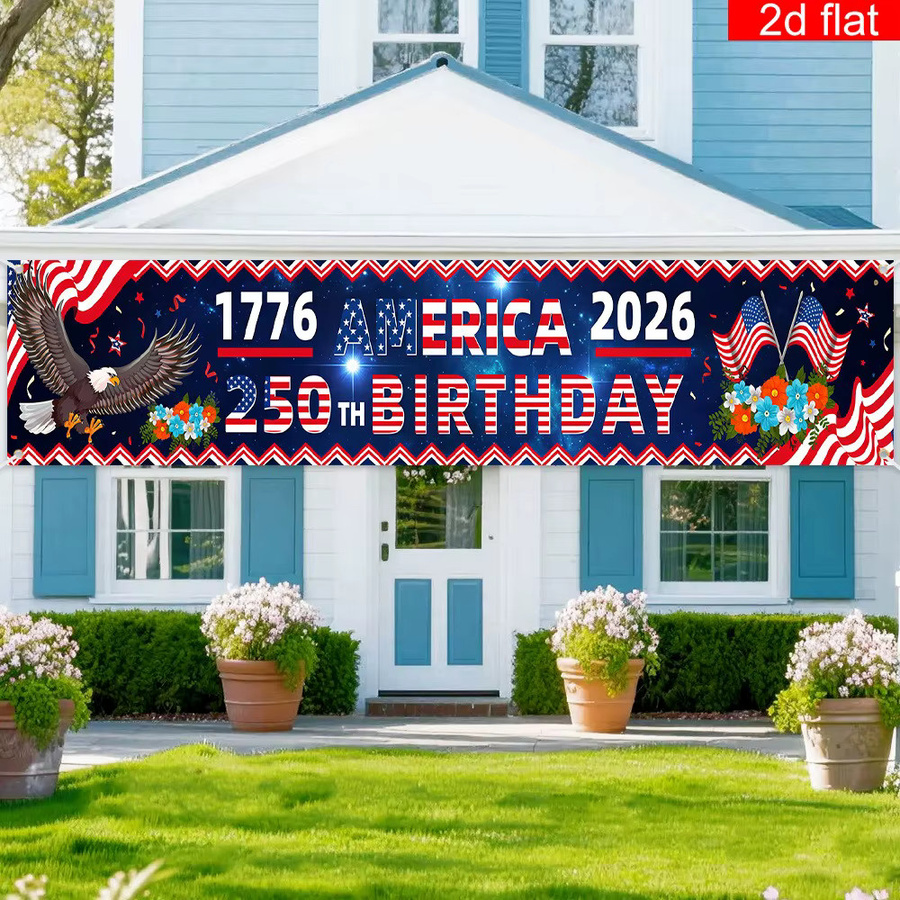 OURFETE America 250 Years Yard Sign Patriotisches Dekorationsbanner für den 4. Juli und Unabhängigkeitstag, Mehrfarbig, Rechteckig - Bild 5