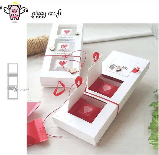 Piggy Craft Metall-Stanzform quadratischer Fensterrahmen in Weiß für Scrapbook und Bastelarbeiten - Bild 1