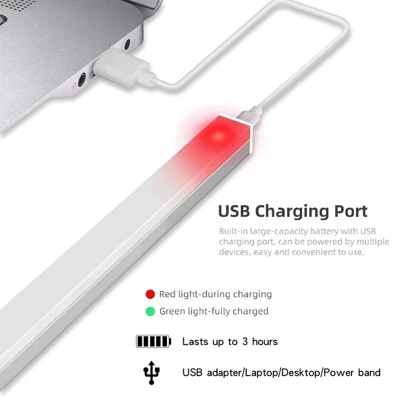 TLEDMP LED-Nachtlicht mit Bewegungsmelder in Weiß, magnetische Installation mit USB-Aufladung, warmweißes Licht für Treppen, Flur und Schränke - Bild 5