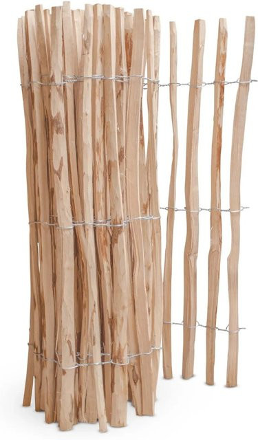 Stiltreu Palisadenzaun Haselnuss aus unbehandeltem Holz, Farbe: Braun, B/H: 500 x 120 cm - Bild 1