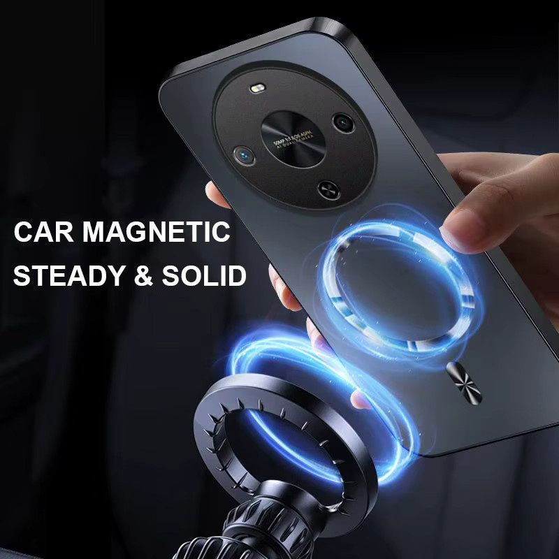 LYYDFUMAN Magnetische Silikonhülle für OPPO Find X3 Lite Neo X5 X6 X7 X8 Ultra X9 Pro mit kabellosem Laden und stoßfestem PC-Schutz in Lila - Bild 4