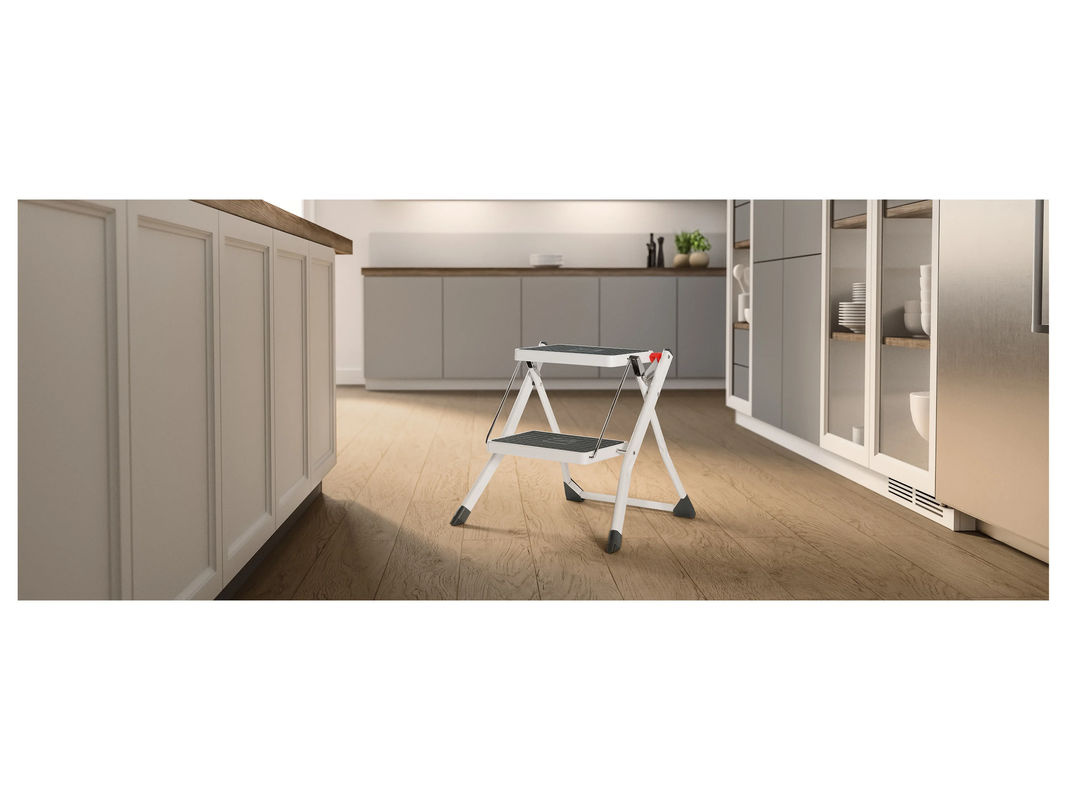 Hailo MK60 StandardLine Trittleiter aus Stahl und Kunststoff, 2-stufig, Weiß/Anthrazit - Bild 2