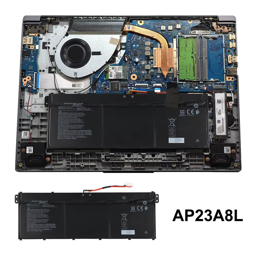 Acer Laptop Batterie in Schwarz für Aspire Go 15 AG15-51P, A14-51M, A14-51GM, A15-41M, A15-51M und Chromebook CB311-12HT (Modelle AP23A8L, AP23A7L, AP23A5L) - Bild 5