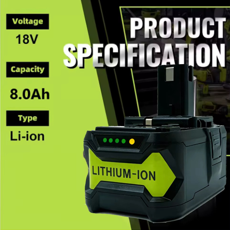 Ryobi 8Ah Ersatzakku für 18V One Plus Elektrowerkzeuge, kompatibel mit P107, P108 und P109, Schwarz - Bild 6