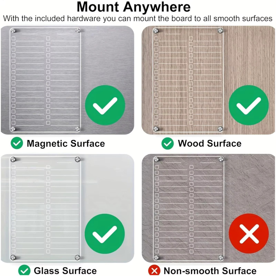 Transparentes magnetisches Whiteboard zur Aufgabenplanung und als Memoboard für den Kühlschrank oder die Wand - Bild 2