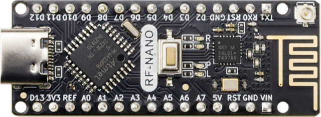NullLab RF-Nano Arduino Nano V3.0 Typ C mit ATmega328PB und integriertem NRF24L01+ 2,4G Wireless Modul in Schwarz - Bild 1