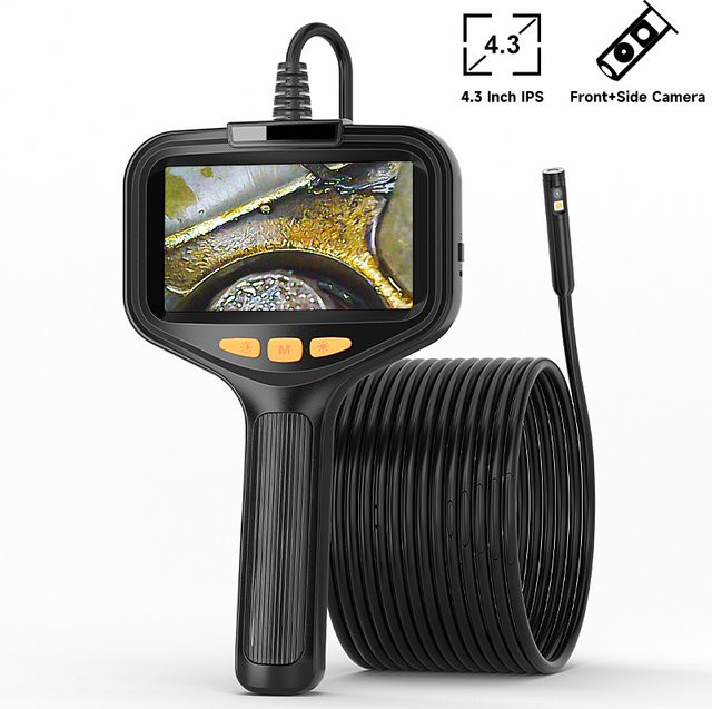 Industrie-Endoskop mit 4,3-Zoll-Bildschirm und 1080P Auflösung, IP67 Inspektionskamera für Rohrleitungen, Auto und Kanalisation, Schwarz, Durchmesser: 8 mm und 5,5 mm, Kabellänge: 2–100 m - Bild 1
